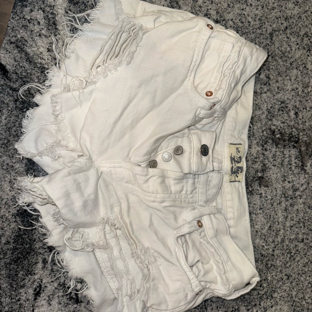 Free people We The Free Ivory Denim Shorts